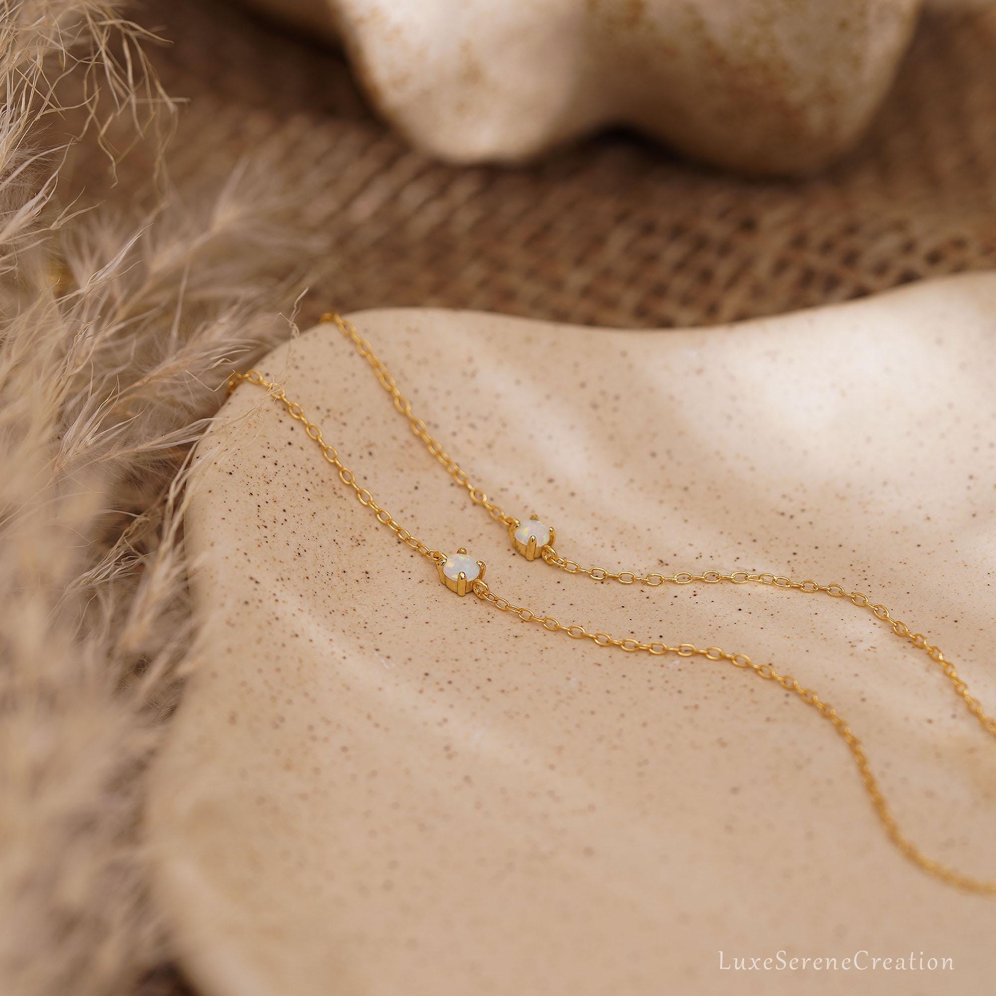 Single Opal Bracelet Sterling Silver Bead October Birthstone Single Opal Bracelet Sterling Silver Bead October Birthstone